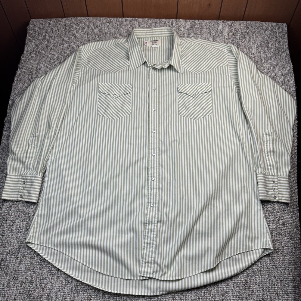 Vintage Ruddock Shirt Mens 20/36 4XL Tall Classic Fit Pearl Snap Western USA